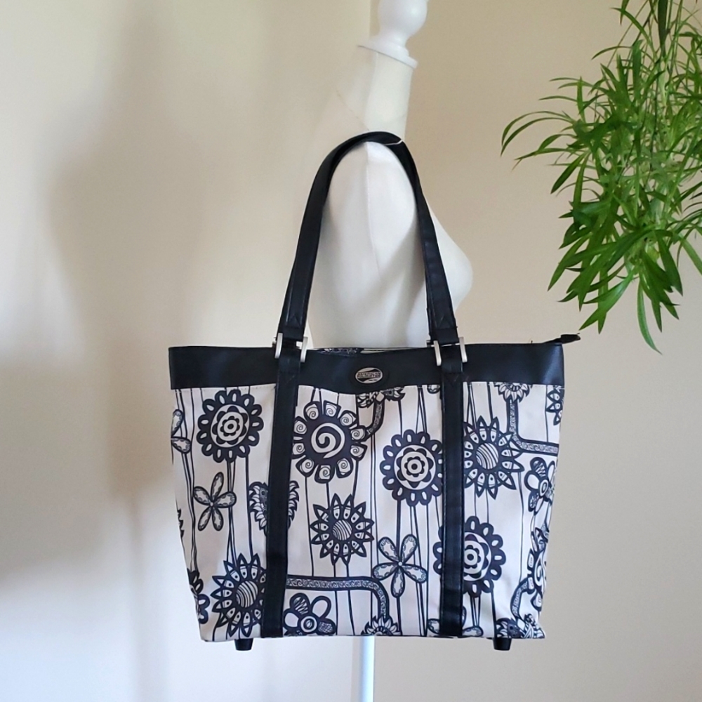 American Tourister Travel Bag Black and Taupe Floral